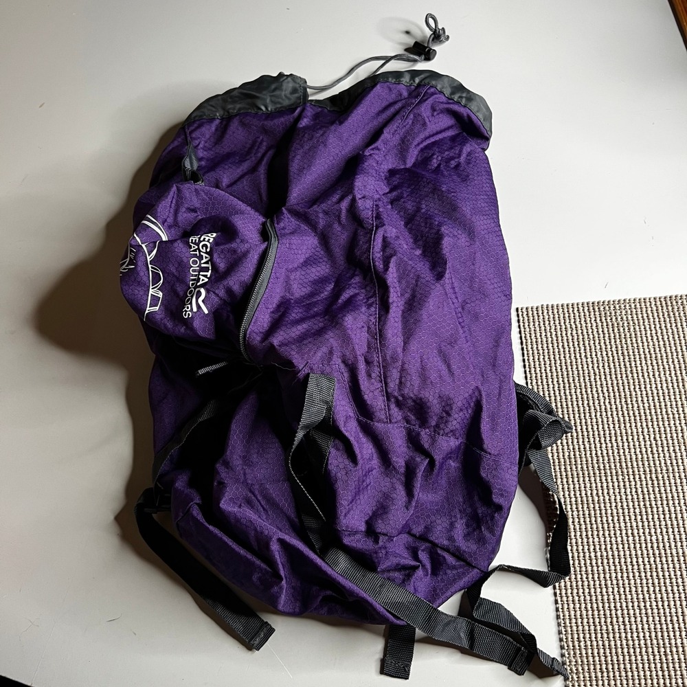 Regatta Great Outdoors 25L Packable Backpack Purple Honeycomb Ripstop Daypack